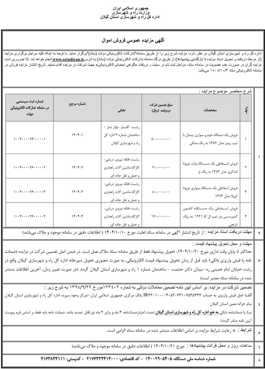 اداره راه و شهرسازی گیلان