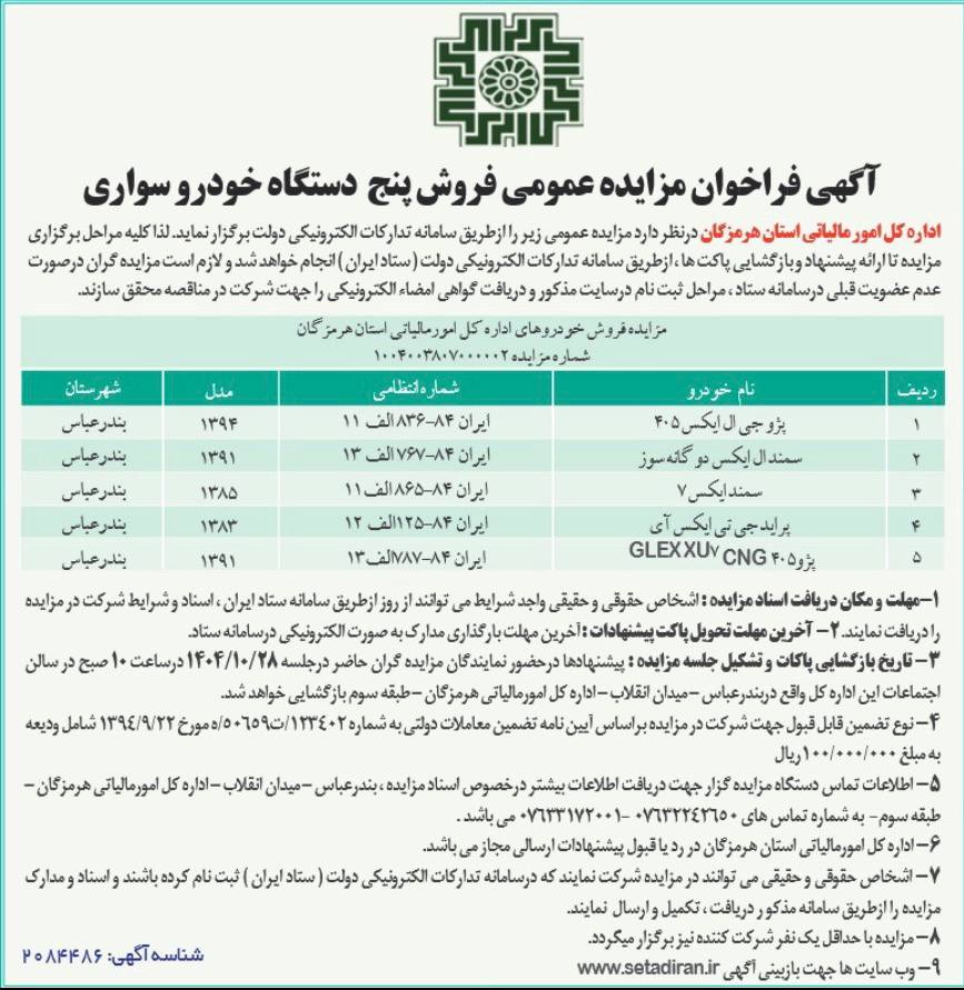 امور مالیاتی هرمزگان